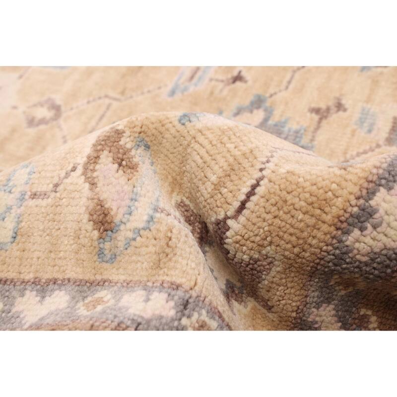 ECARPETGALLERY Hand-knotted Modern Oushak Tan Wool Rug - 4'2 x 6'2