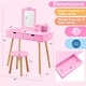 preview thumbnail 3 of 10, Costway Kid Vanity Table Chair Set with Mirror Large Storage Drawers - See Details