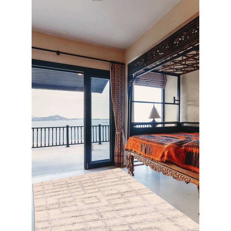 ECARPETGALLERY Hand-knotted Tangier Beige Wool Rug - 5'0 x 7'4