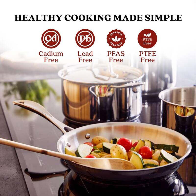 Alva Chef Stainless Steel Frying Pan, Non-Toxic Cookware