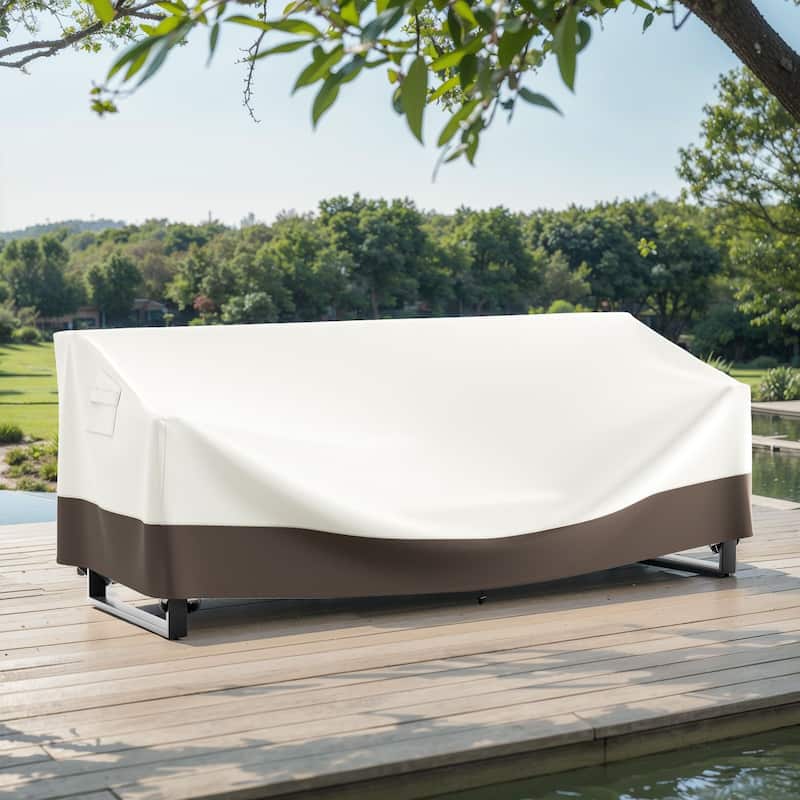 Heavy Duty Patio Sofa Cover, Waterproof 3-Seater Outdoor Sofa Cover - Small Size - Beige