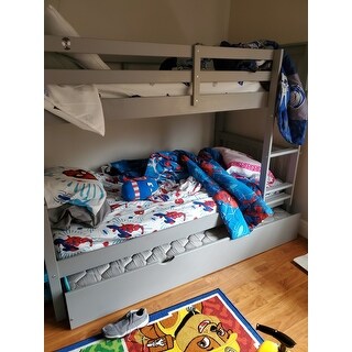 Taylor & Olive Como Wood Mission Twin Bunk Bed with Trundle Unit