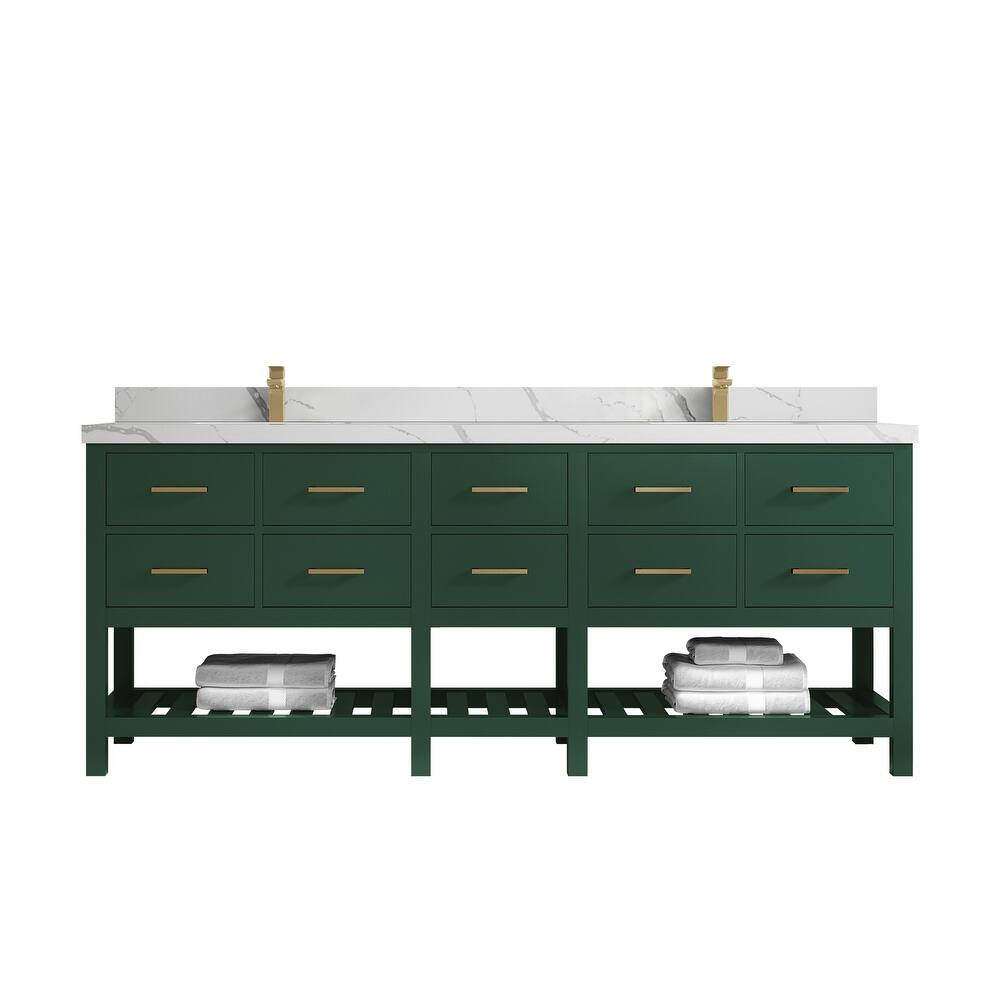 Willow Collections 84 in. W x 22 in. D Parker Double Sink Bathroom vanity with Regular Countertop