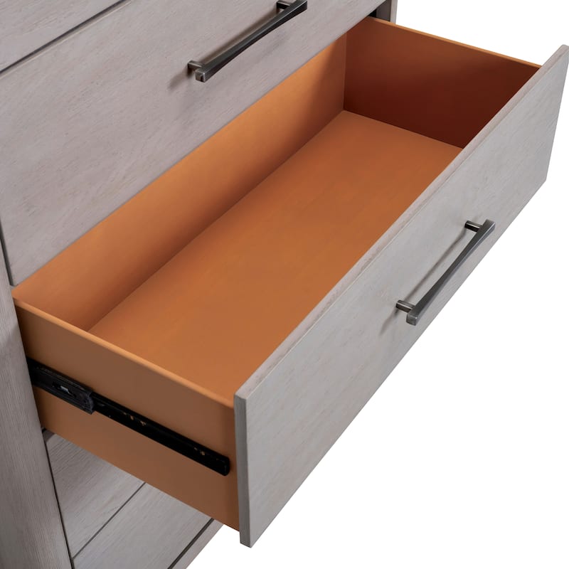 Furniture of America Rensite Modern Oak Solid Wood 5-Drawer Chest