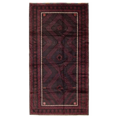 ECARPETGALLERY Hand-knotted Teimani Black, Red Wool Rug - 4'9 x 9'0