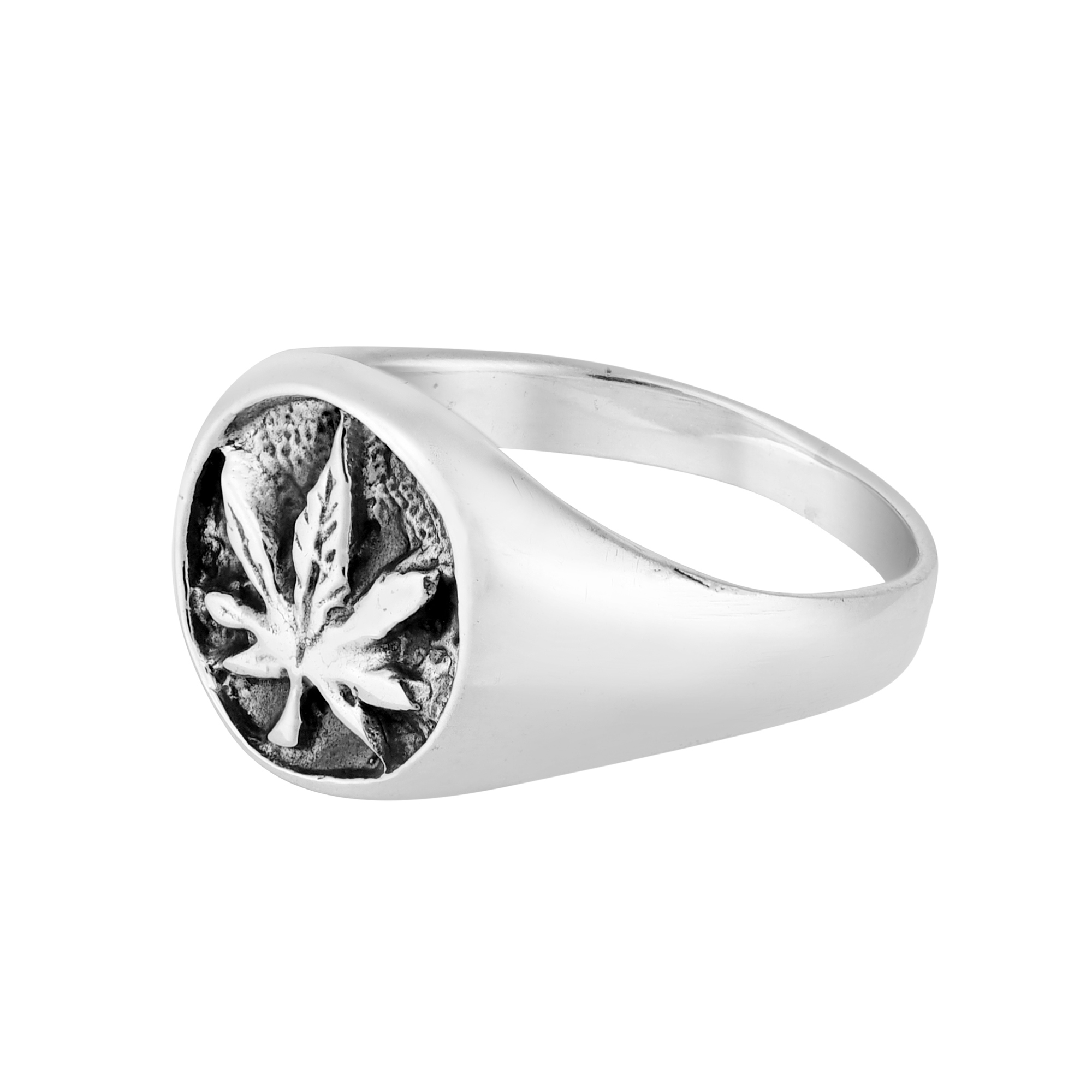Handmade Embossed Cannabis Marijuana Weed Leaf .925 Sterling Silver Ring (Thailand) Handmade Embossed Cannabis Marijuana Weed Leaf .925 Sterling Silver Ring (Thailand)