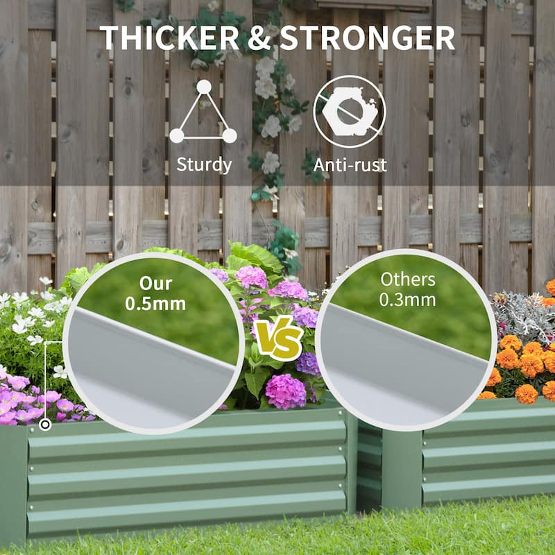 Countryside Style Garden Bed with Weatherized Material for Growing Vegetables Flowers Herbs Succulents, Gray - 8' x 10'