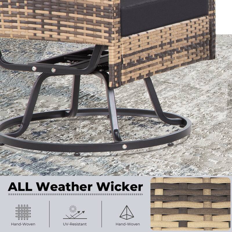 3-Piece Wicker Patio Furniture Set