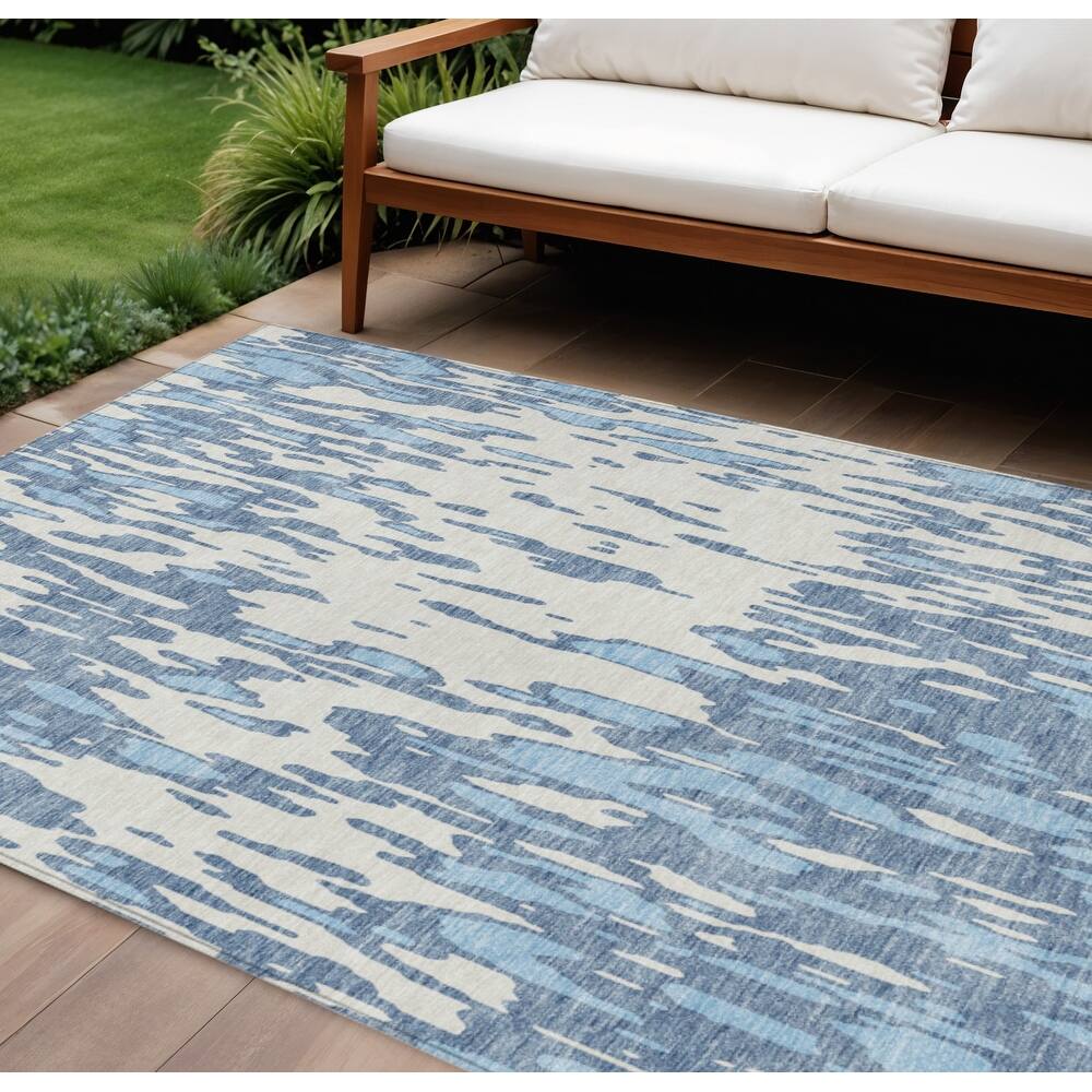 HomeRoots Abstract Transitional Rectangle Outdoor Rug