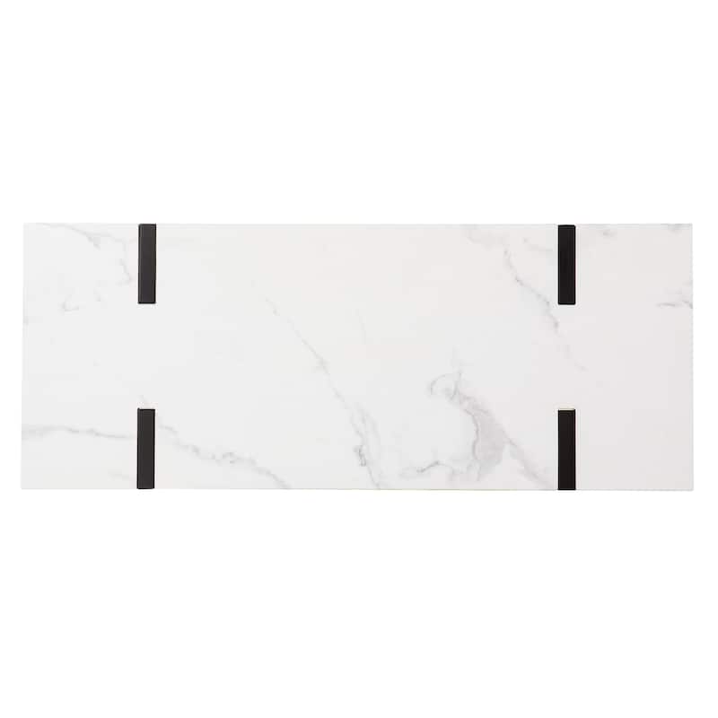 SEI Furniture Kiernan Modern Faux Marble Console Table