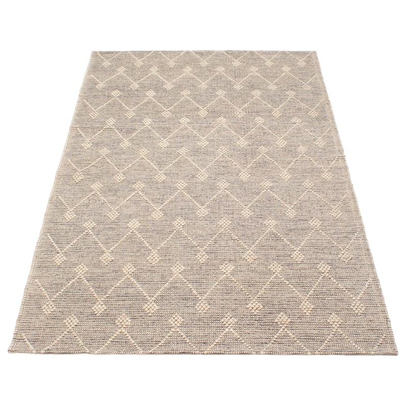 ECARPETGALLERY Braid weave Sienna Grey Wool Rug - 5'0 x 8'6