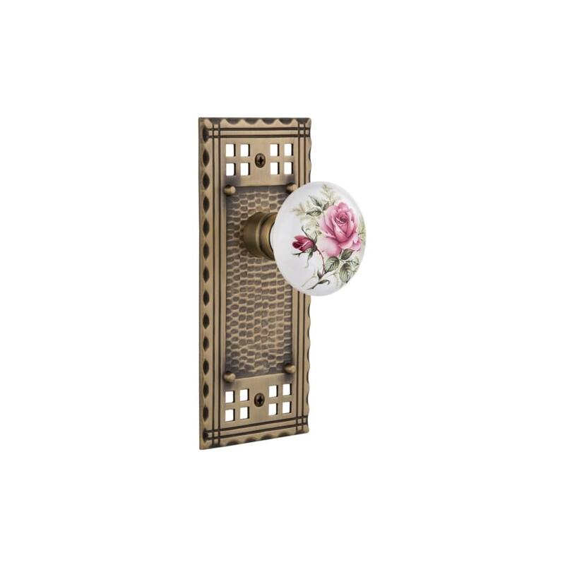 Nostalgic Warehouse Vintage Porcelain Painted Rose Single Dummy Door