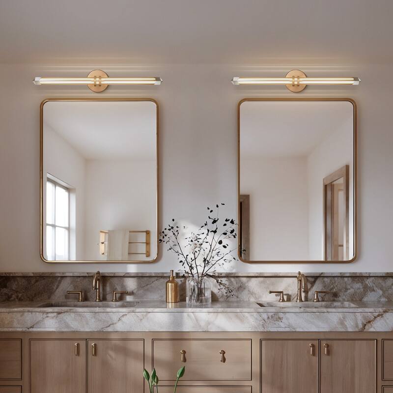 KAYLA 18/24-inch -Triangular Pyramid Crystal Vanity Light - Copper Single Pack