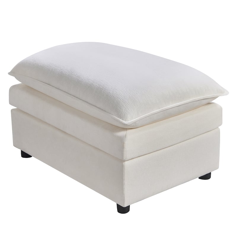 142.52" U-Shaped 6-Seat Sectional Sofa with Convertible Chaise and Ottomans, Spacious Cloud Couch