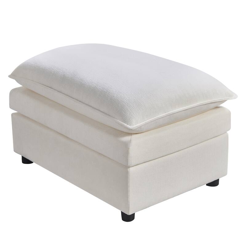 142.52" U-Shaped 6-Seater Sectional Sofa with Convertible Chaise and Ottomans, Spacious Cloud Couch for Comfort