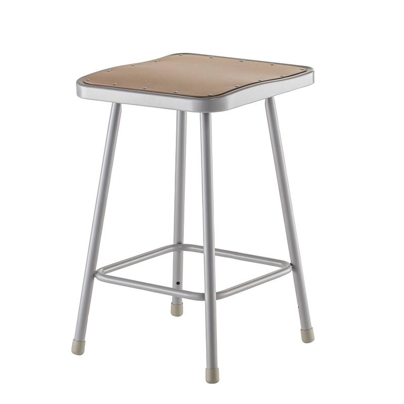 NPS Heavy Duty Square Seat Steel Stool, Grey