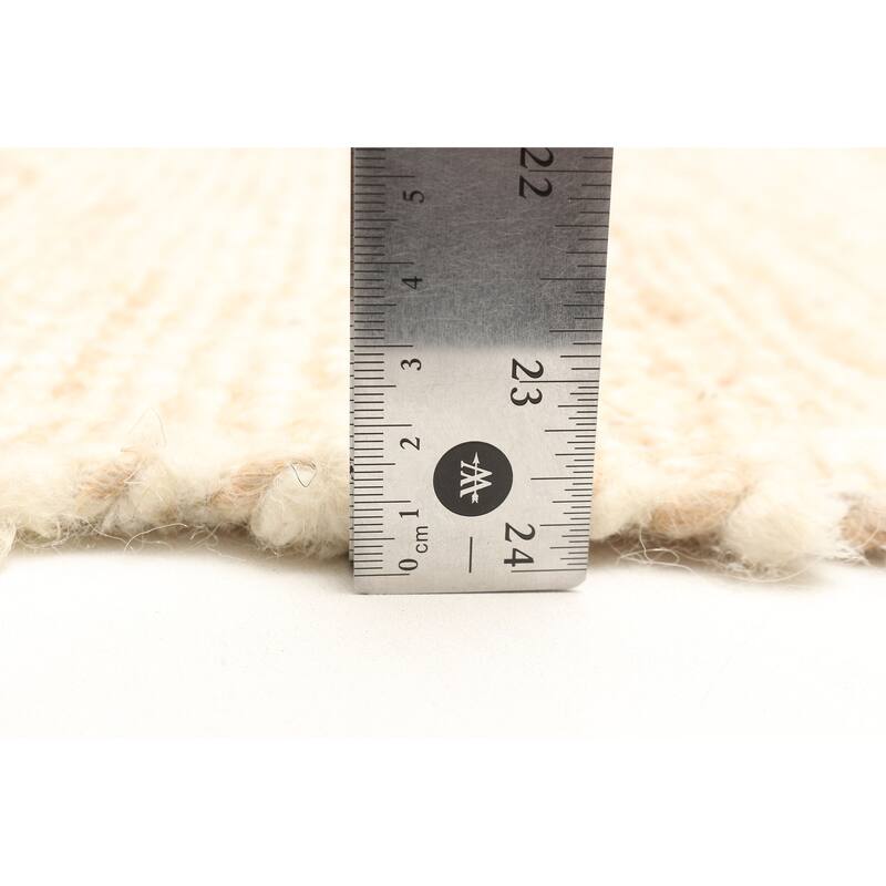 ECARPETGALLERY Braid weave Sienna Cream Wool Rug - 5'1 x 7'9