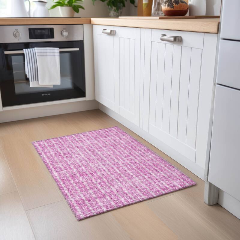 Machine Washable Indoor/ Outdoor Chantille Stripe Twist Rug