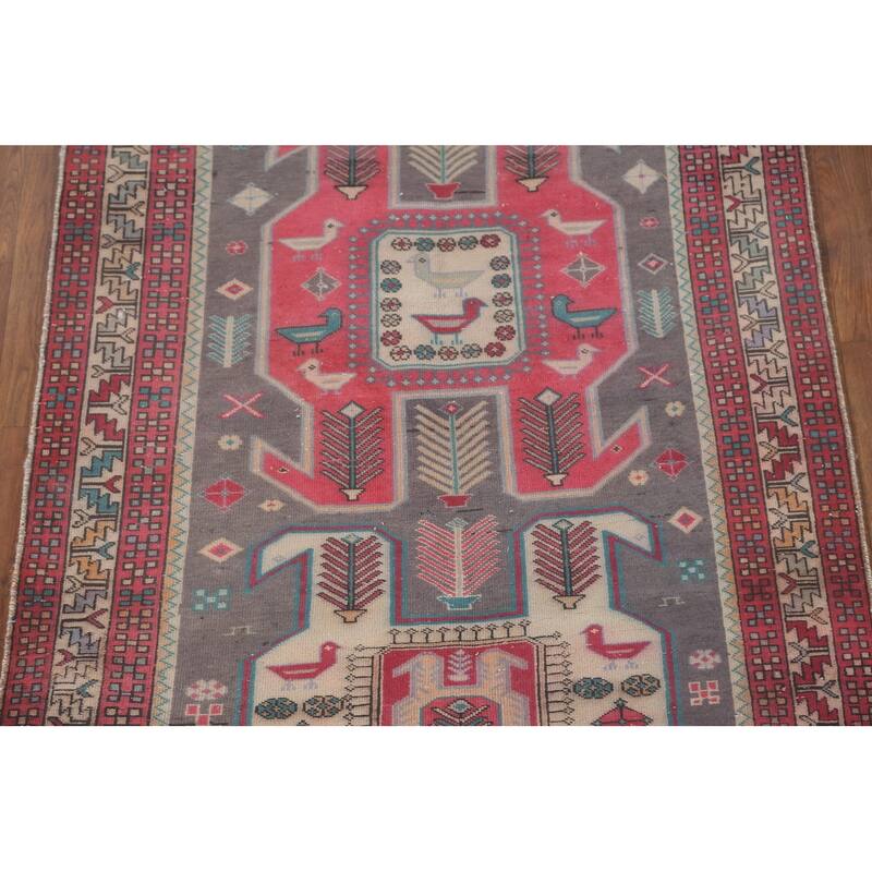 Over-Dyed Meshkin Persian Vintage Runner Rug Handmade Wool Carpet - 4'5" x 10'5"