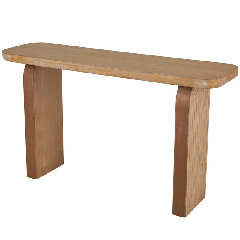 Wood Rectangle Console Table with Arched Legs - Brown - Roche River Decor - 16"W x 55"L x 32"H