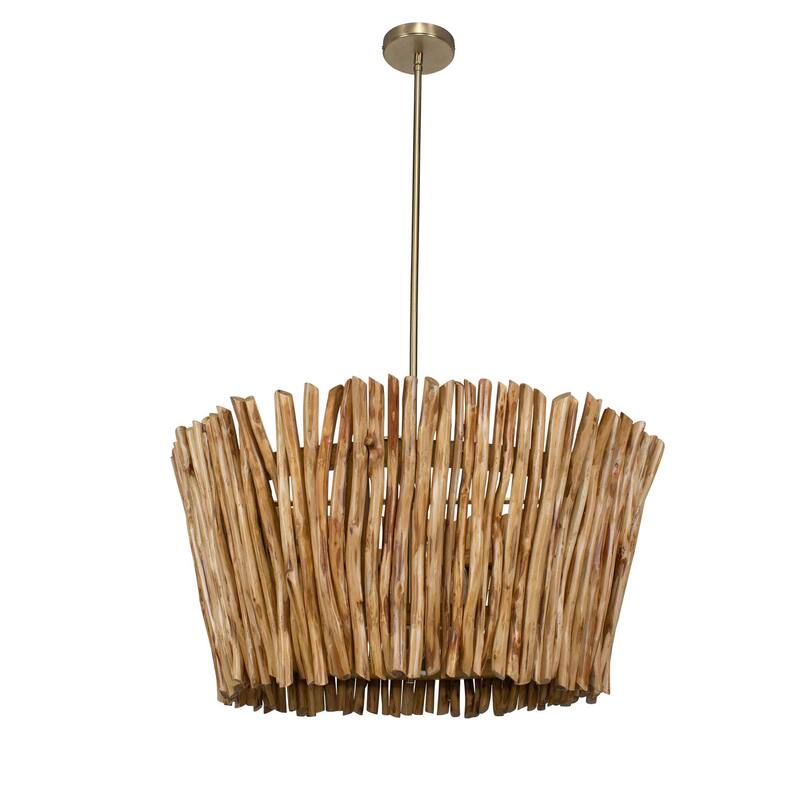 Uttermost Rhea 4 Light Wood Branch Chandelier - N/A