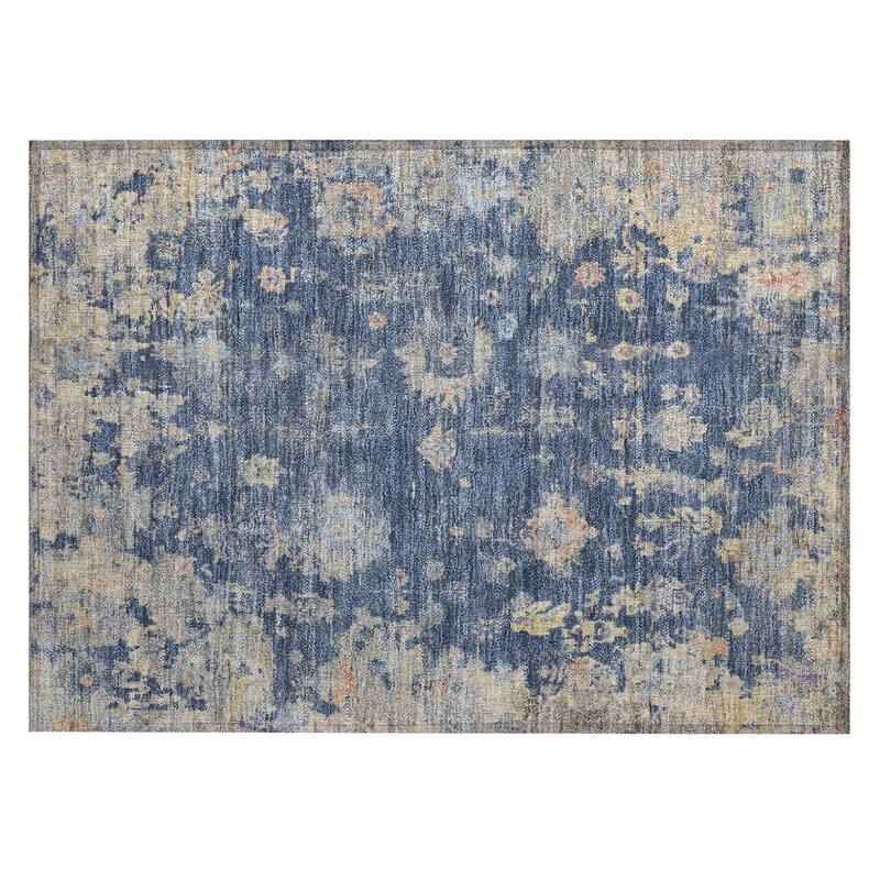 Machine Washable Indoor/ Outdoor Vintage Traditional Chantille Rug