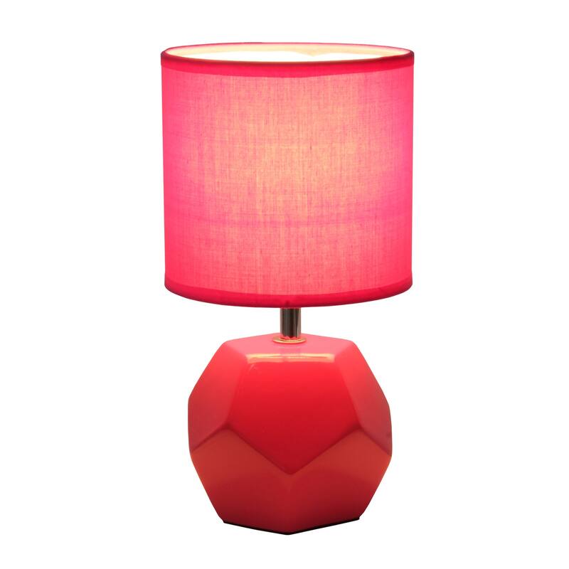 10.24 in. Pink Finish Table Lamp with Pink Shade, Sturdy Table Lamp for Living Rooms and Bedrooms