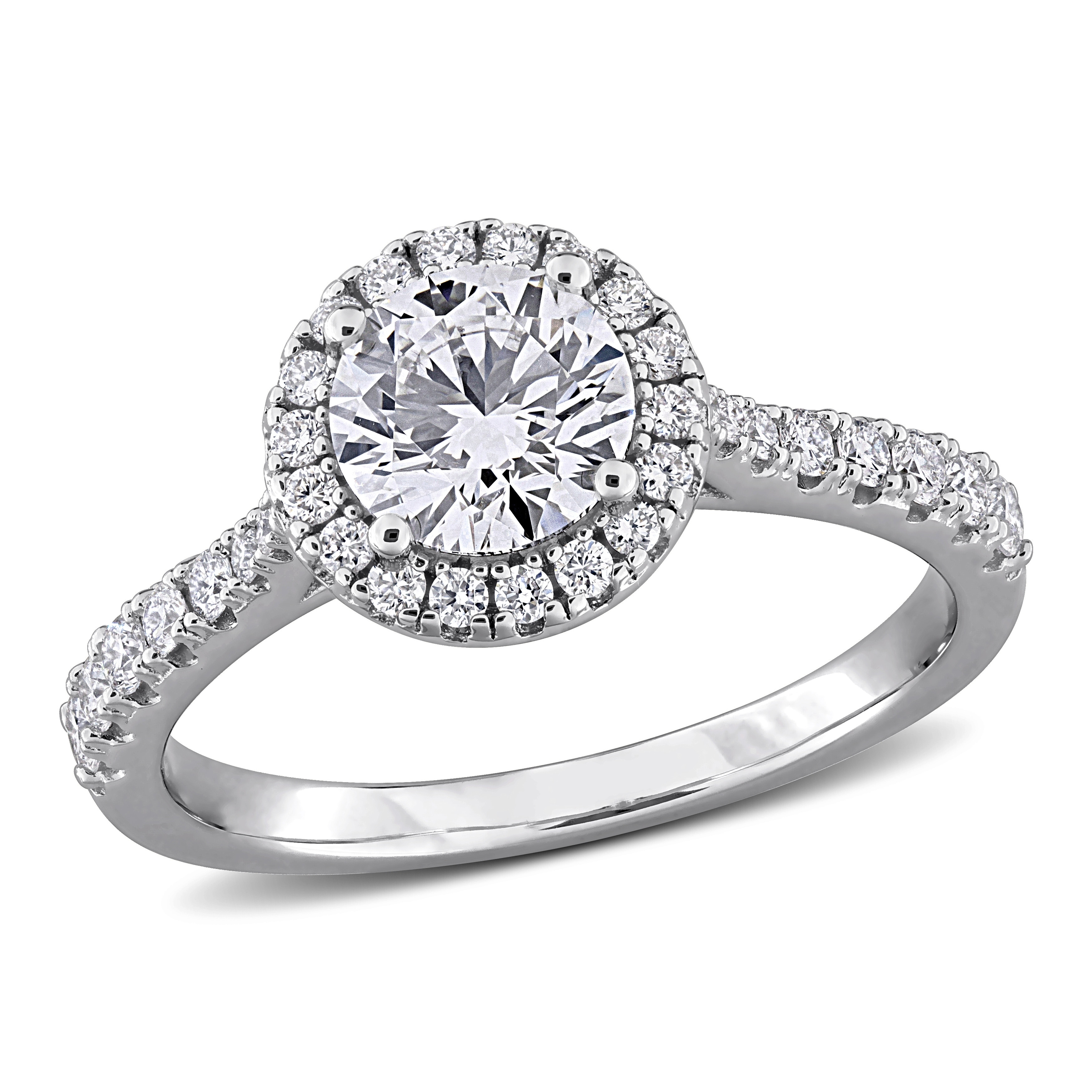 Miadora Lab-Grown Diamond Halo Engagement Ring in Sterling Silver
