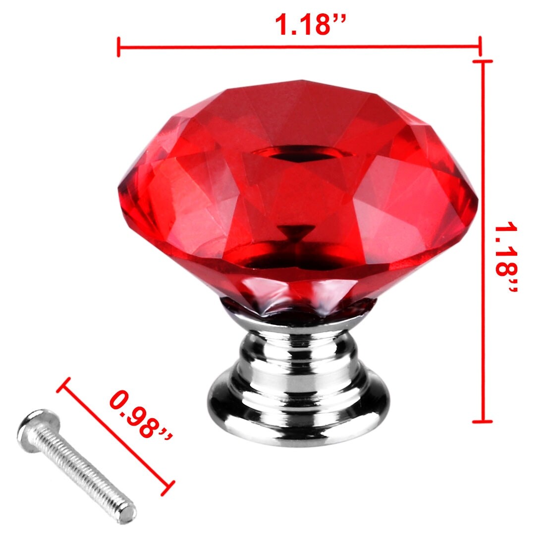 Shop 1 18 Clear Crystal Glass Diamond Shaped Drawer Knobs Cabinet