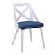 Option Blue Fabric/White Textured Wood