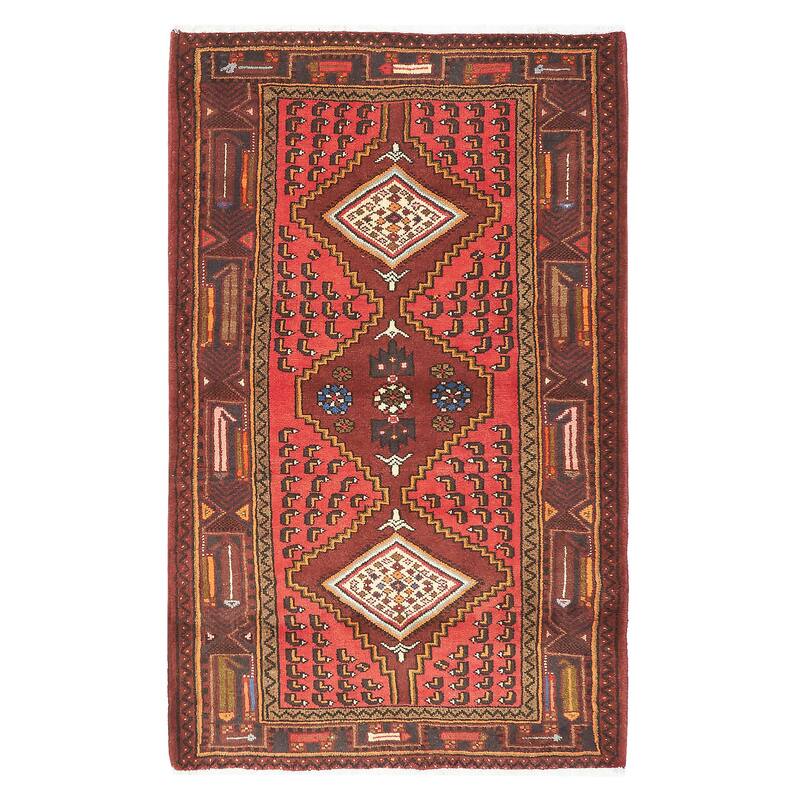 ECARPETGALLERY Hand-knotted Andelz Red Wool Rug - 3'3 x 5'2