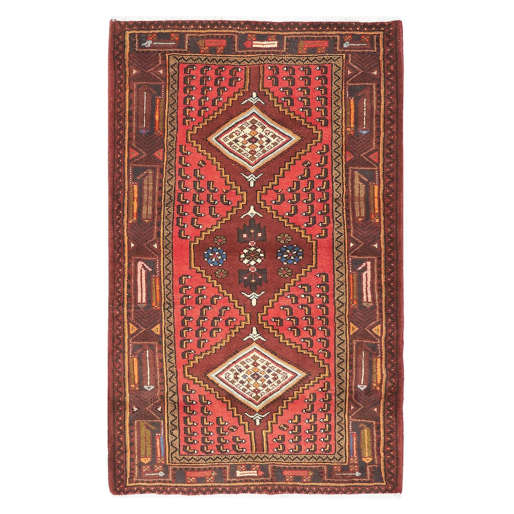 ECARPETGALLERY Hand-knotted Andelz Red Wool Rug - 3'3 x 5'2