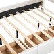 preview thumbnail 11 of 10, Full Beige Velvet Upholstered Platform Bed w/ Bed-End Storage Pocket