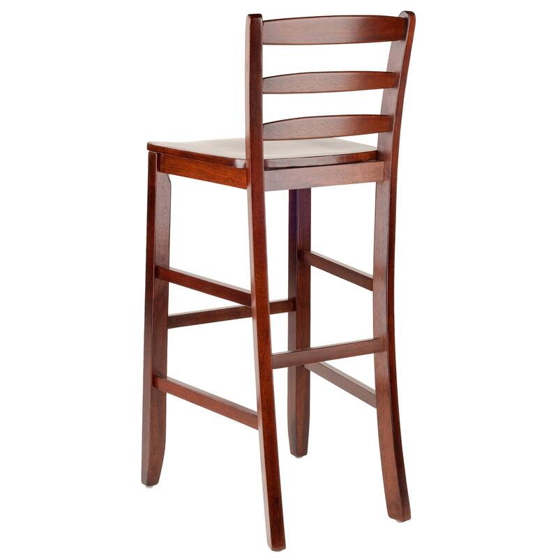 Benjamin 2-Pc Ladder-back Bar Stool Set, Walnut - 16.58"W x 19.35"D x 42.46"