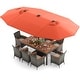 preview thumbnail 3 of 37, Costway 11 PCS Patio Dining Set with 15 ft Double-Sided Patio Umbrella - See Details