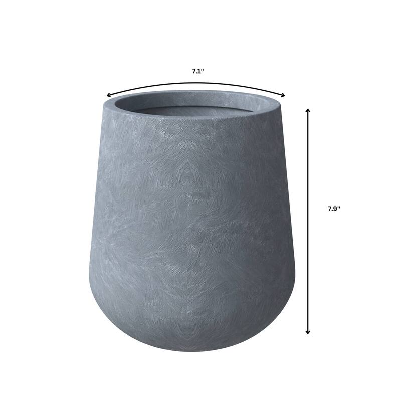 Orchid Round Decorative Fiberstone and MGO Clay Planter Pot With Drainage for Indoor Outdoor Home Office Yard Patio Porch Decor