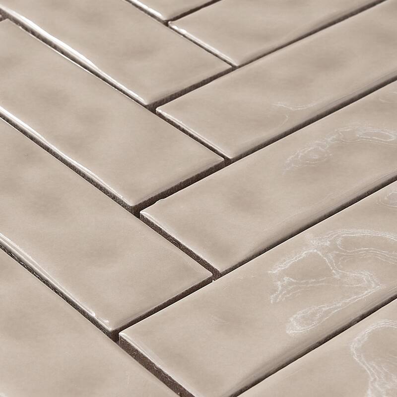 Forio 1.35" x 4.35" Herringbone Glossy Porcelain Mosaic Tile