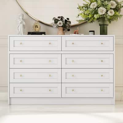 Multi-Functional White Dresser/Vanity Table Ample Storage 8 Drawers