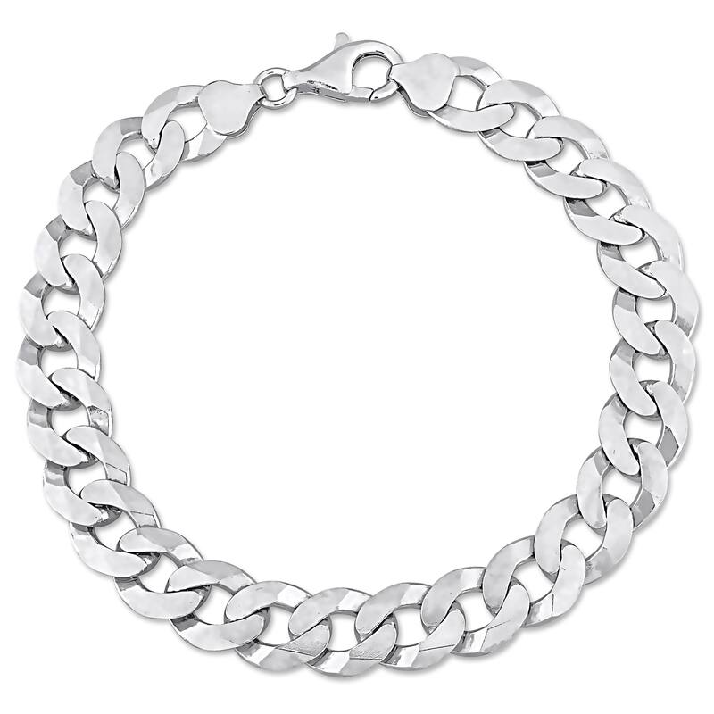 Miadora 10.2mm Curb Link Chain Bracelet Sterling Silver- 9 in