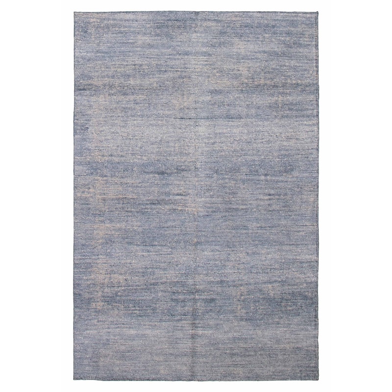 ECARPETGALLERY Hand-knotted Loreto Blue Silk Rug - 9'10 x 14'10 - Light Blue - 9'10 x 14'10