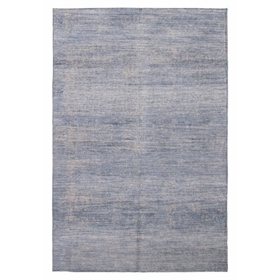 ECARPETGALLERY Hand-knotted Loreto Blue Silk Rug - 9'10 x 14'10