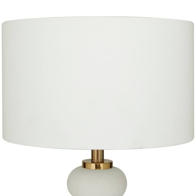 Metal Orbs Style Base Table Lamp with Drum Shade - White or Black - CosmoLiving by Cosmopolitan