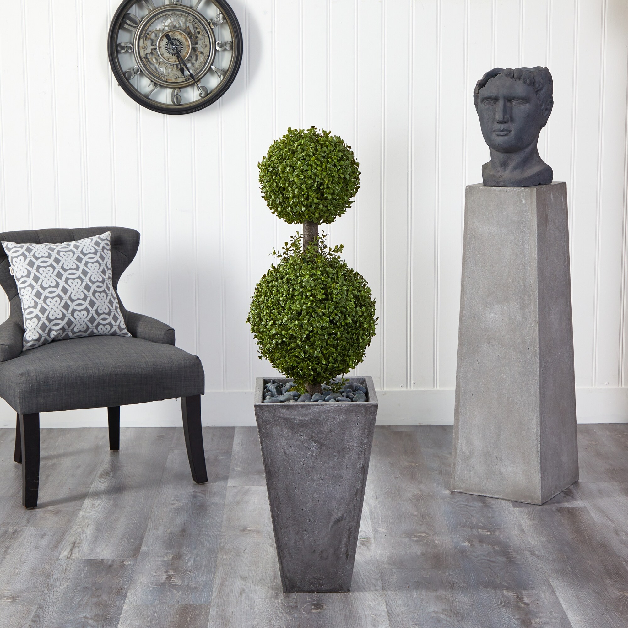 4' Double Boxwood Topiary in Planter (Indoor/Outdoor) - 21