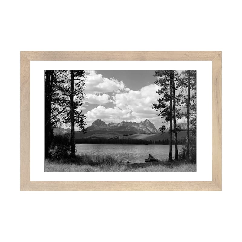 iCanvas "1960s Little Red Fish Lake In Idaho With Saw Tooth Mountains In Background Viewed" by Vintage Images - Natural - 16x24x1