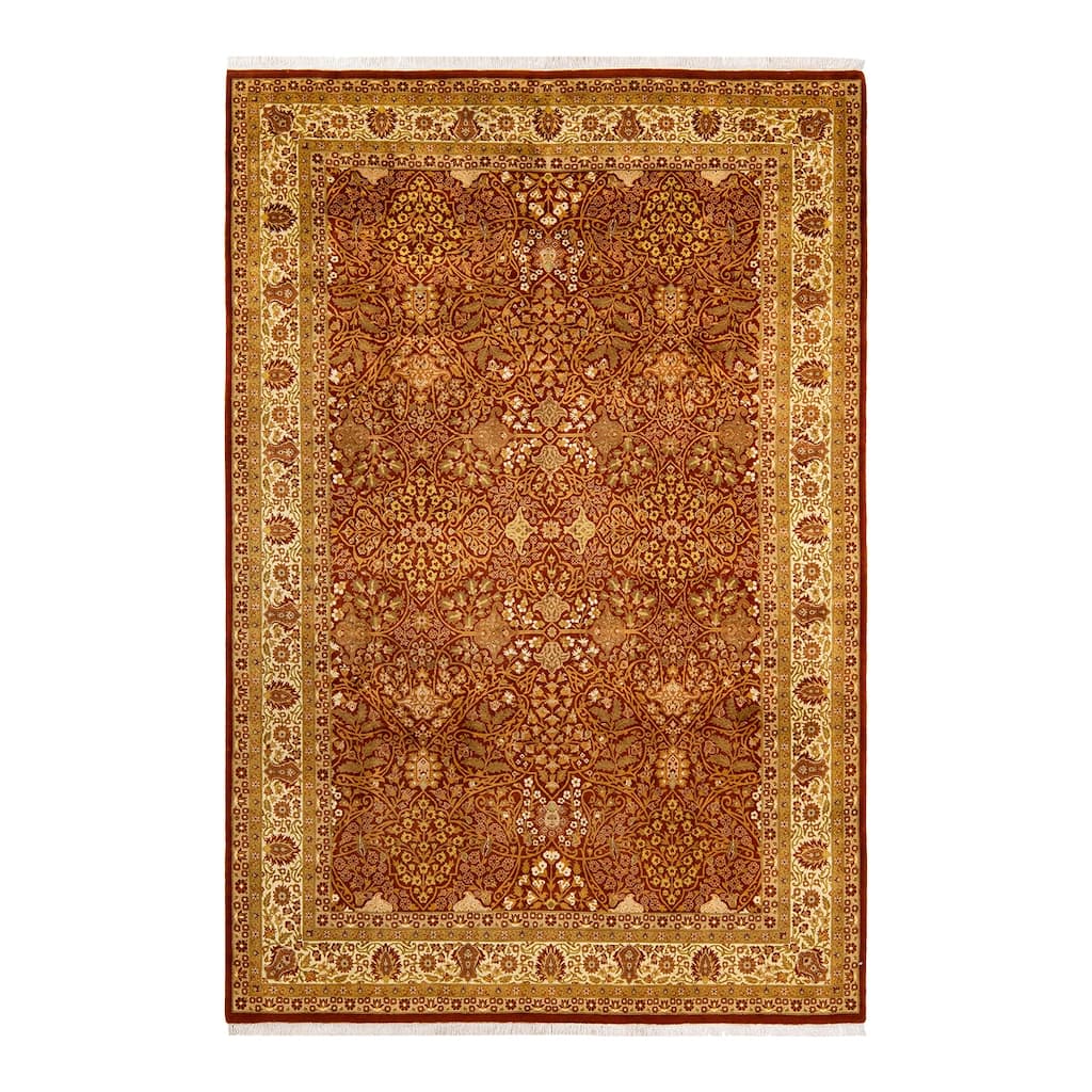 Overton Mogul, One-of-a-Kind Hand-Knotted Area Rug - Orange, 6' 3" x 9' 4" - 6' 3" x 9' 4"