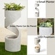 preview thumbnail 18 of 53, Glitzhome Modern Minimalist Spiral LED Polyresin Outdoor Fountain with Small Planter