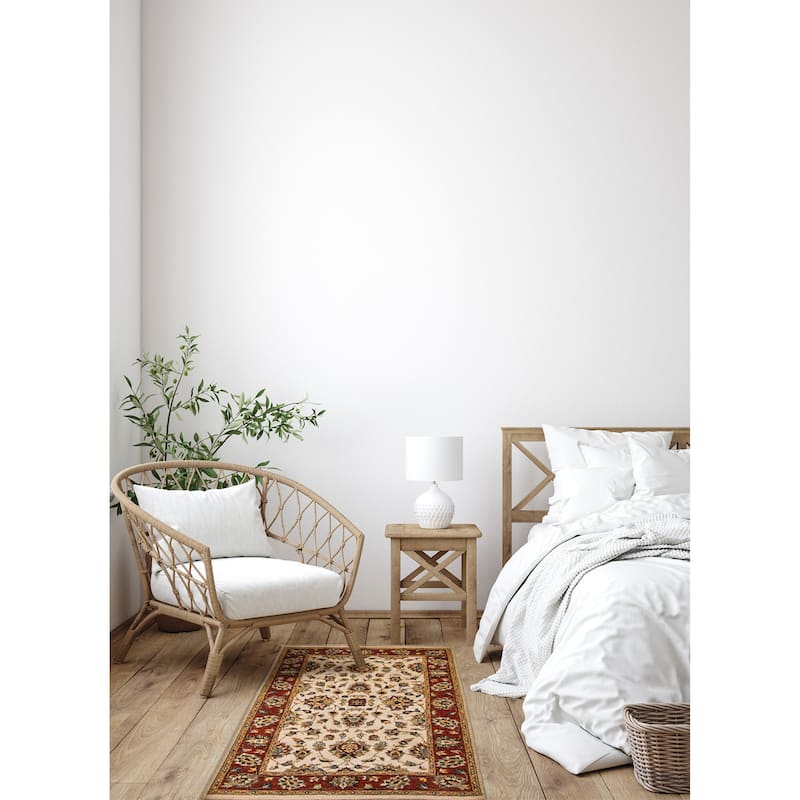 ECARPETGALLERY Hand-knotted Jamshidpour Cream Wool Rug - 3'0 x 5'0