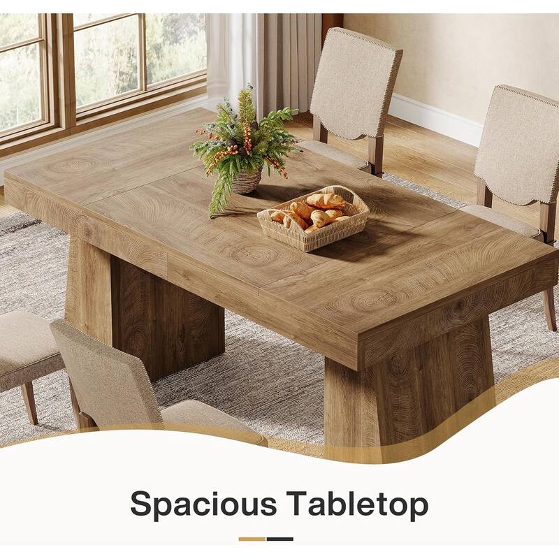 55 Inches Rectangular Dining Room Table, Brown