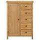 preview thumbnail 3 of 3, vidaXL Wardrobe 29.9"x20.5"x41.3" Solid Oak Wood