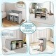 preview thumbnail 9 of 7, Grey 3 Pieces Wooden Kids Table and U-Shaped Chair Set with Ergonomic Handle - 26.5" x 20" x 16" (L x W x H)